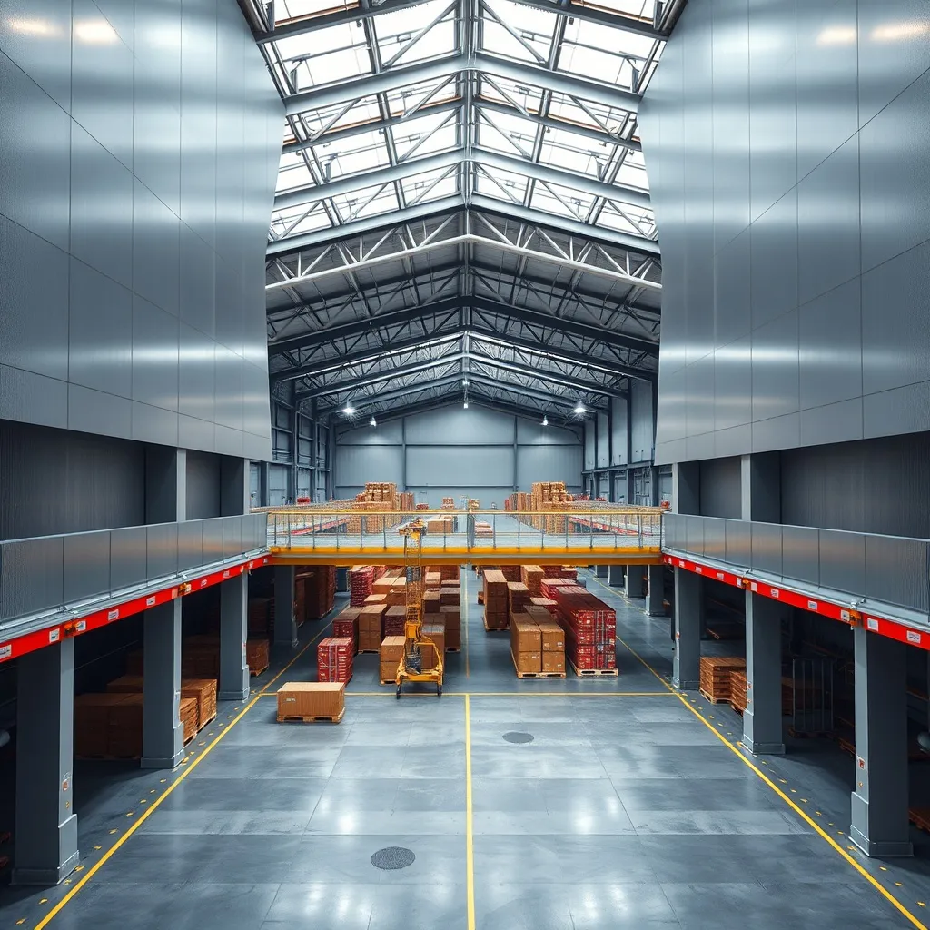 A clean, high-contrast industrial architectural photograph o